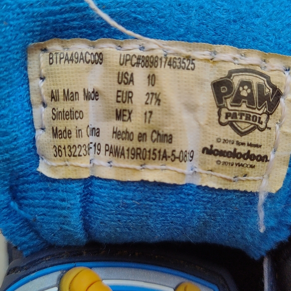 Light Up Sneakers Tennis Shoes Paw Patrol Size 10 Boys Nickelodeon - Picture 10 of 13